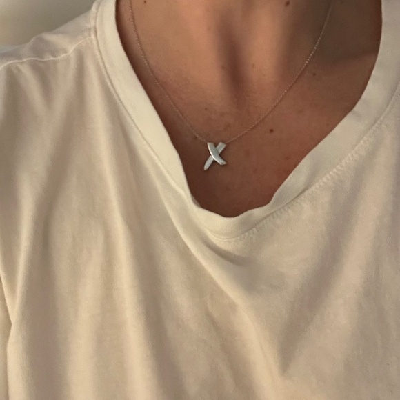 Tiffany & Co Paloma Picasso Silver X Graffiti Necklace - Picture 2 of 6